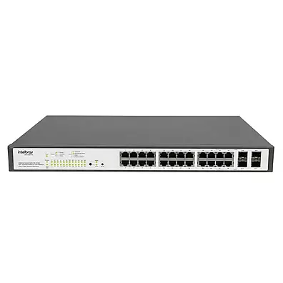 Switch Gerenciável Intelbras SG2404 PoE+ L2+ 24 Portas Gigabit + 4 SFP
