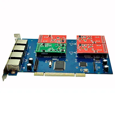 Placa Asterisk TDM410P 3FXO 1FXS – 4 Portas Analógicas PCI para PC com Asterisk (similar Digium)