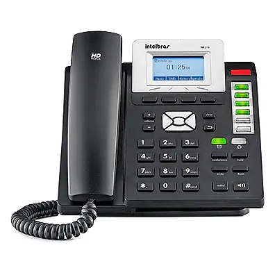 Telefone IP Intelbras TIP 210 com 3 Contas SIP, PoE e Display LCD