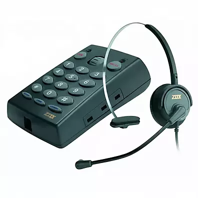 Base Discadora Zox TZ-30 Analógica com Headset HZ-30 - Tubo Flexível e Conector RJ9