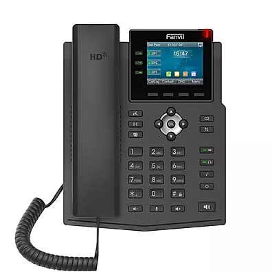 Telefone IP Fanvil X3U - 6 Linhas SIP, Tela Color 2.8", Gigabit Ethernet e PoE