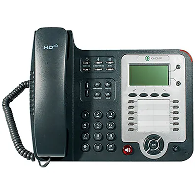 Telefone IP Khomp IPS212 N - 2 Linhas SIP, 12 Teclas Programáveis, HD Voice e PoE