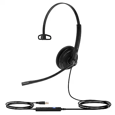 Headset Yealink UH34 Mono UC USB Preto Cancelamento Ruído