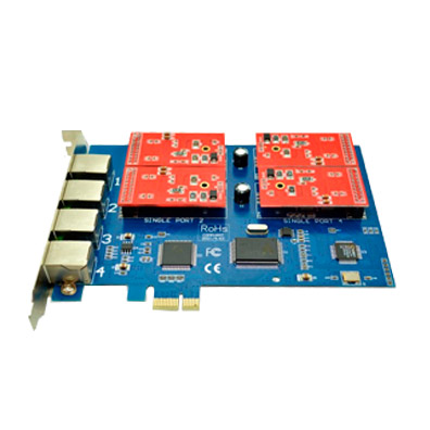 Foto 1 do produto Placa Asterisk AEX410 4FXO PCI-Express (Similar Digium)