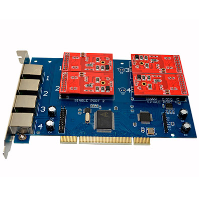Foto 2 do produto Placa TDM410P 4FXO Asterisk Elastix PABX IP 4 Linhas Analógicas