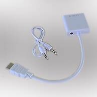 Foto 2 do produto Adaptador HDMI para VGA Multilaser com Áudio P2 Full HD
