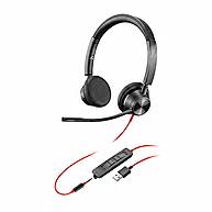Foto 1 do produto Headset Poly Blackwire 3325 Estéreo Biauricular com Fio – USB-A e Áudio 3,5 mm, Certificado para Microsoft Teams