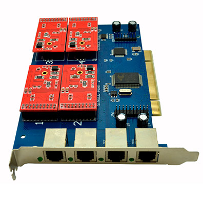 Foto 1 do produto Placa TDM410P 4FXO Asterisk Elastix PABX IP 4 Linhas Analógicas