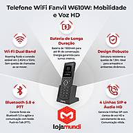 Foto 4 do produto Telefone IP WiFi Fanvil W610W 4 Linhas SIP Dual Band