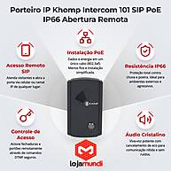 Foto 2 do produto Porteiro IP Khomp Intercom 101 SIP PoE Sobrepor IP66