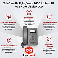 Foto 5 do produto Telefone IP FlyingVoice P10 - 2 Linhas SIP, Voz HD, Display LCD 2.3"