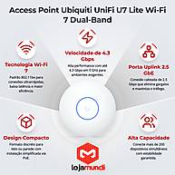 Foto 5 do produto Access Point Ubiquiti UniFi U7 Lite Wi-Fi 7 Dual-Band 2.5GbE