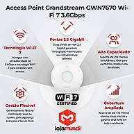 Foto 6 do produto GWN7670 Grandstream: Access Point Wi-Fi 7 Dual Band 3,6 Gbps, 2 Portas 2,5G