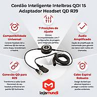 Foto 2 do produto Cordão Inteligente Intelbras QDI 15 Adaptador Headset QD RJ9