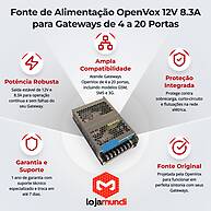 Foto 2 do produto Fonte de Alimentação OpenVox 12V 8.3A Gateway 4 a 20 Portas
