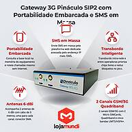 Foto 2 do produto Gateway 3G Pináculo SIP2 com Portabilidade Numérica Embarcada e Envio de SMS em Massa