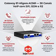 Foto 2 do produto Gateway E1 Aligera AG561 - 30 Canais SIP/ISDN/R2 com 1 Porta E1 para VoIP
