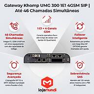 Foto 3 do produto Gateway Khomp UMG 300 1E1 4GSM SIP - Media Gateway Modular E1 + GSM