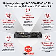 Foto 3 do produto Gateway Khomp UMG 300 4FXO 4GSM Modular - Media Gateway com 10 Contas SIP, Failover e Até 51 Chamadas Simultâneas