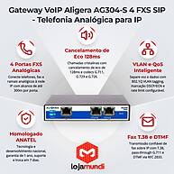 Foto 2 do produto Gateway VoIP Aligera AG304-S 4 FXS SIP - Telefonia Analógica para IP