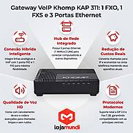 Foto 4 do produto Gateway VoIP Khomp KAP 311 1 FXO 1 FXS 3 Portas Ethernet
