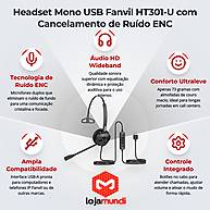 Foto 2 do produto Headset Mono USB Fanvil HT301-U com Cancelamento de Ruído ENC