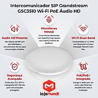 Foto 3 do produto Intercomunicador SIP Grandstream GSC3510 — Wi-Fi, PoE/PoE+ e Áudio HD com captação de 4.2 metros
