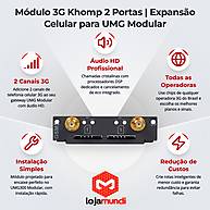 Foto 4 do produto Módulo 3G Khomp 2 Portas para Gateway UMG Modular - 2 Canais GSM com Penta-band e SIM Dual