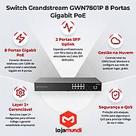Foto 2 do produto Switch Grandstream GWN7801P 8 Portas Gigabit PoE 2 SFP