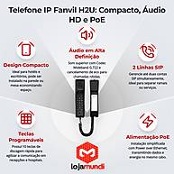 Foto 2 do produto Telefone IP Fanvil H2U 2 Linhas SIP PoE HD Áudio Preto