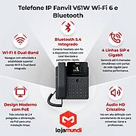 Foto 2 do produto Telefone IP Fanvil V61W Wi-Fi 6 Bluetooth 5.4 4 Linhas SIP Gigabit PoE