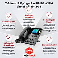Foto 5 do produto Telefone IP Flyingvoice FIP13G Gigabit com Wi-Fi, PoE e 4 Contas SIP