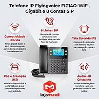 Foto 5 do produto Telefone IP Flyingvoice FIP14G WiFi Gigabit 8 Contas PoE