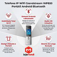 Foto 4 do produto Telefone IP Sem Fio Grandstream WP820 com Wi-Fi Dual-Band e Bluetooth