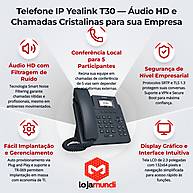 Foto 3 do produto Telefone IP Yealink T30 - 1 Conta SIP, Áudio HD Opus, 2 Portas 10/100 Mbps