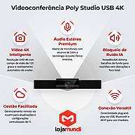 Foto 4 do produto Videoconferência Poly Studio P009 USB 4K UHD com Bluetooth, Wi-Fi e Câmera Auto-Framing 120°