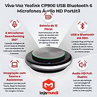 Foto 4 do produto Viva-Voz Yealink CP900 USB Bluetooth Portátil com Áudio HD e Bateria de 12 Horas