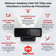 Foto 3 do produto Webcam Intelbras CAM HD 720p USB com Microfone Frontal e Cortina de Privacidade
