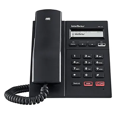 Telefone IP Intelbras TIP 125 com PoE 802.3af, HD Voice e 2 Portas Ethernet